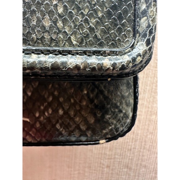 Victoria’s Secret Snakeskin Shoulder Bag Gray Gold Chain Crossbody Elegant - Picture 13 of 13